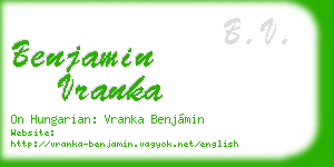 benjamin vranka business card